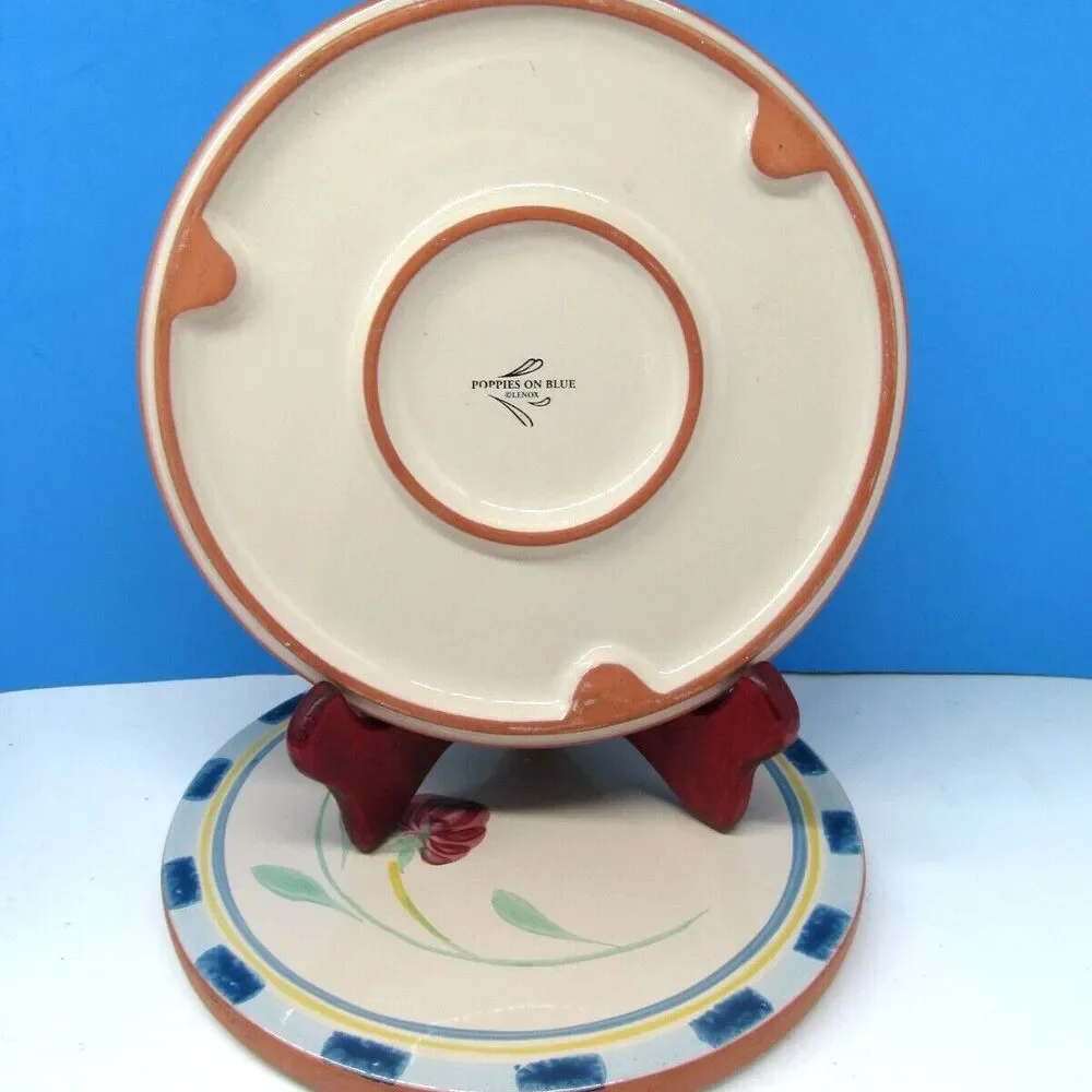Lenox Poppies on Blue Terra Cotta Trivet bundle of 2